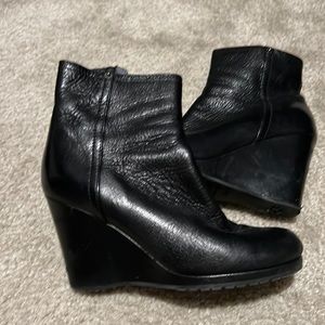Prada Leather Wedge Booties Size 38.5
